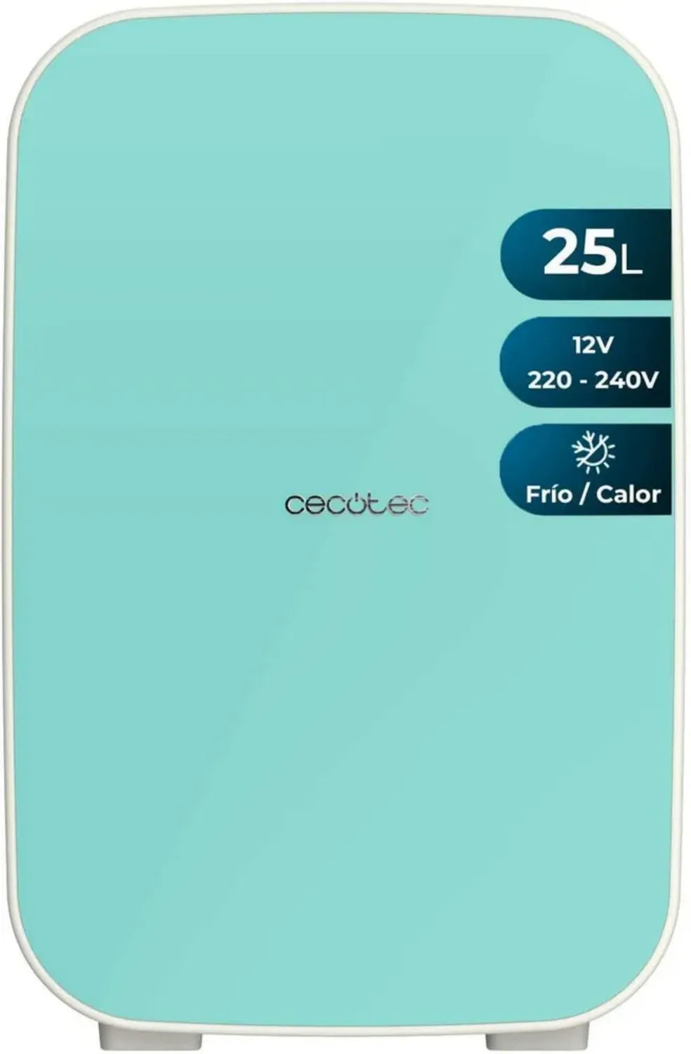 Cecotec Mini-Kühlschrank 25L - Tragbarer Kühler & Heizer, 12V/220V, Ideal für Auto & Wohnwagen, 7-65°C, Bahamas Mint