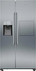 Siemens iQ500 Side-by-Side Kühlschrank 561 L, noFrost, Eis- und Wasserspender, Edelstahl