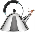 Alessi Tea Rex Wasserkocher Edelstahl mit Kupferpfeife und schwarzem Griff