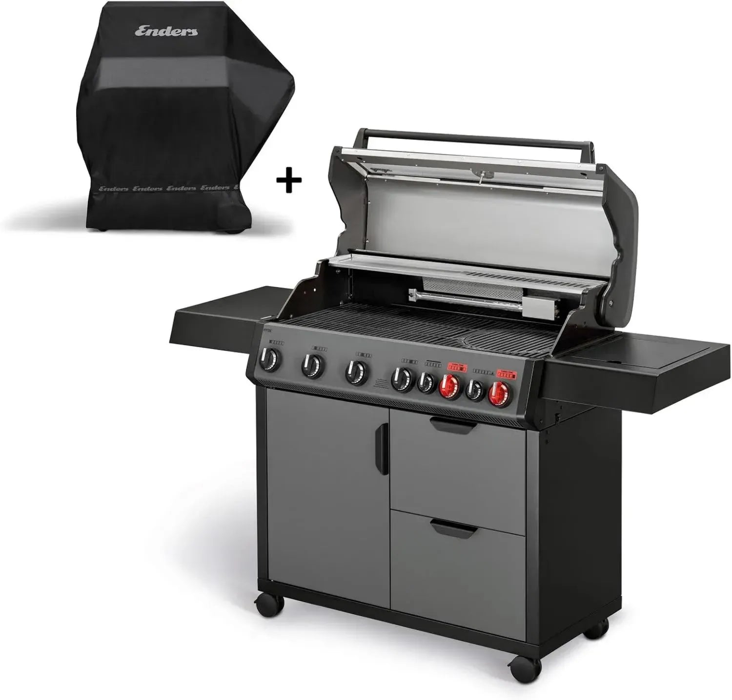 Enders Gasgrill Hyde 6 SIKR Turbo, Schwarz, Mit Abdeckhülle