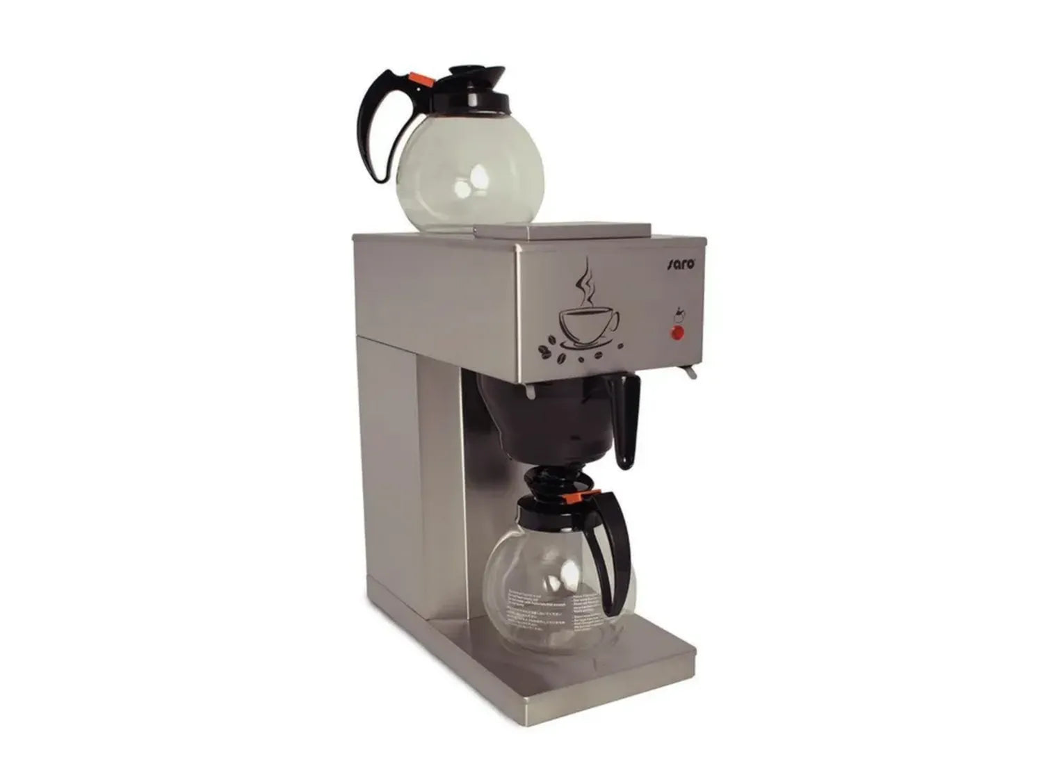 Saro ECO Kaffeemaschine mit 2 Glaskannen, Edelstahl, inkl. Warmhalteplatte und Trockenlaufschutz, 2,06 kW