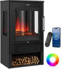 Elektrischer Kamin mit 3D-Flamme, 8 Farben, Fernbedienung und App-Steuerung