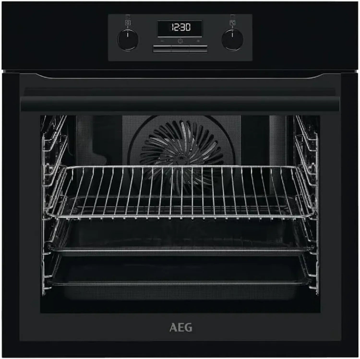 AEG Einbaubackofen 6000 Serie - Heiße Luft mit Ringheizkörper, Dampfreinigung, Grillfunktion, Autark, Energieklasse A, Schwarz
