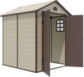 Großes Gartenhaus mit Schloss, Metall & Kunststoff, Beige/Braun, 2 Belüftungsschächte