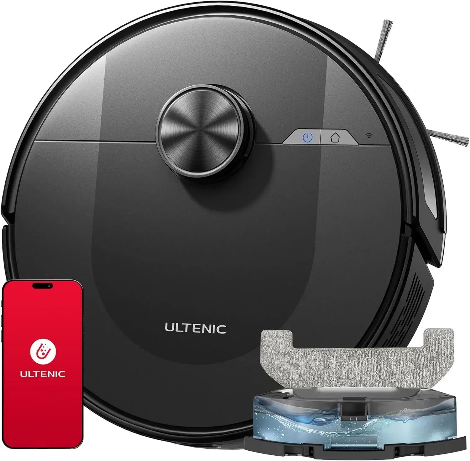Ultenic D10 Saug- und Wischroboter, 5000Pa, leise 50 dB, LiDAR-Navigation, App-Steuerung, ideal für Tierhaare und Teppiche