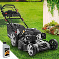 Leistungsstarker Benzin-Rasenmäher mit Elektrostart, 55cm Schnittbreite und 60L Fangkorb