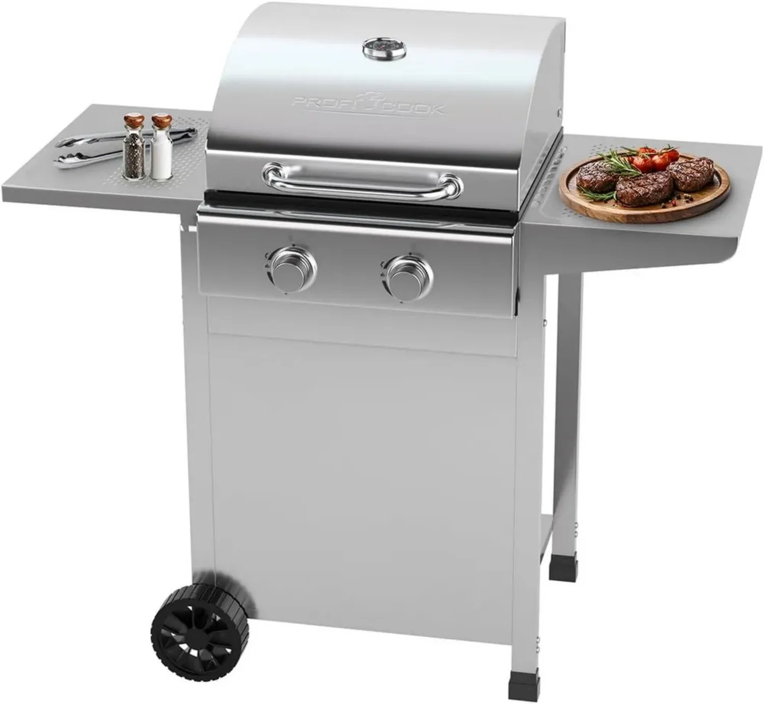 ProfiCook® Gasgrill mit 2 Brennern und Gusseisenrosten für höchste Ansprüche