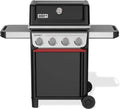 Weber Spirit E-410 Gasgrill mit 4 Brennern und Snap-Jet Zündung, Robuste Räder, Warmhalterost, 51x46 cm Grillfläche, Kompatibel mit Seitenablagen, Schwarz/Silber