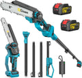 Akku-Kettensäge & Hochentaster 18V für Makita, inkl. 2x4.0Ah Akku und 4,2m Verlängerungsstange, Bürstenloser Motor, Ideal für Baumschnitte und Holzarbeiten