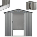 Metall Gerätehaus mit Schiebetür, 182x129x196 cm, wetterfestes Gartenhaus aus verzinktem Stahl