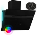 Klarstein 60-cm-Abzugshaube Alina, 600 m³/h, Klasse A, RGB-LED, Touch-Steuerung, Umluft, Schwarz