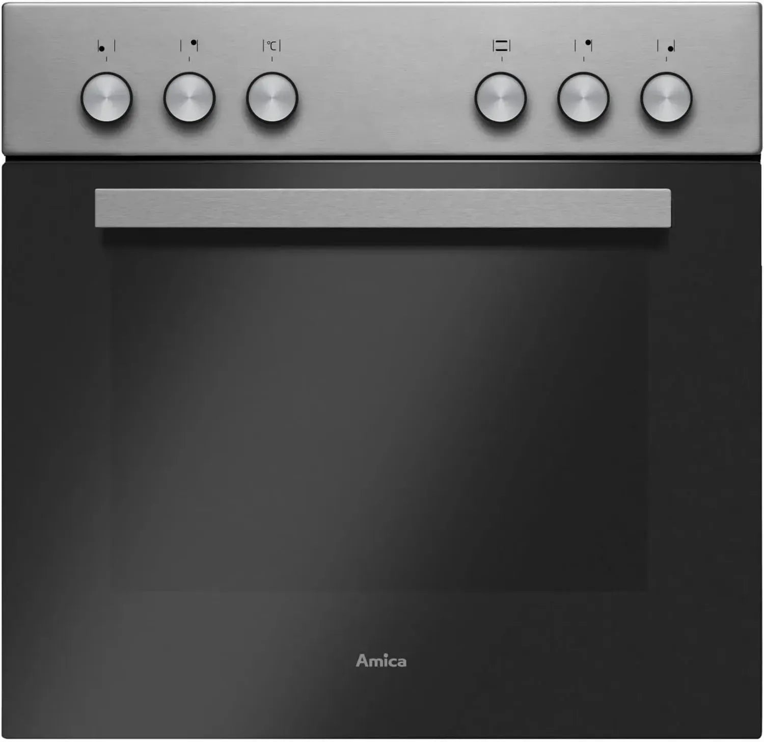 Amica Herd-Set mit Glaskeramik-Kochfeld, Rahmenlos, Edelstahl, 62L, Energieklasse A