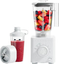 Chefman 1.2L Hochleistungs-Standmixer, 1350W, Edelstahlklingen für Eis und Nüsse, Auto-Blend, inkl. 600ml Reisebecher, Betongrau