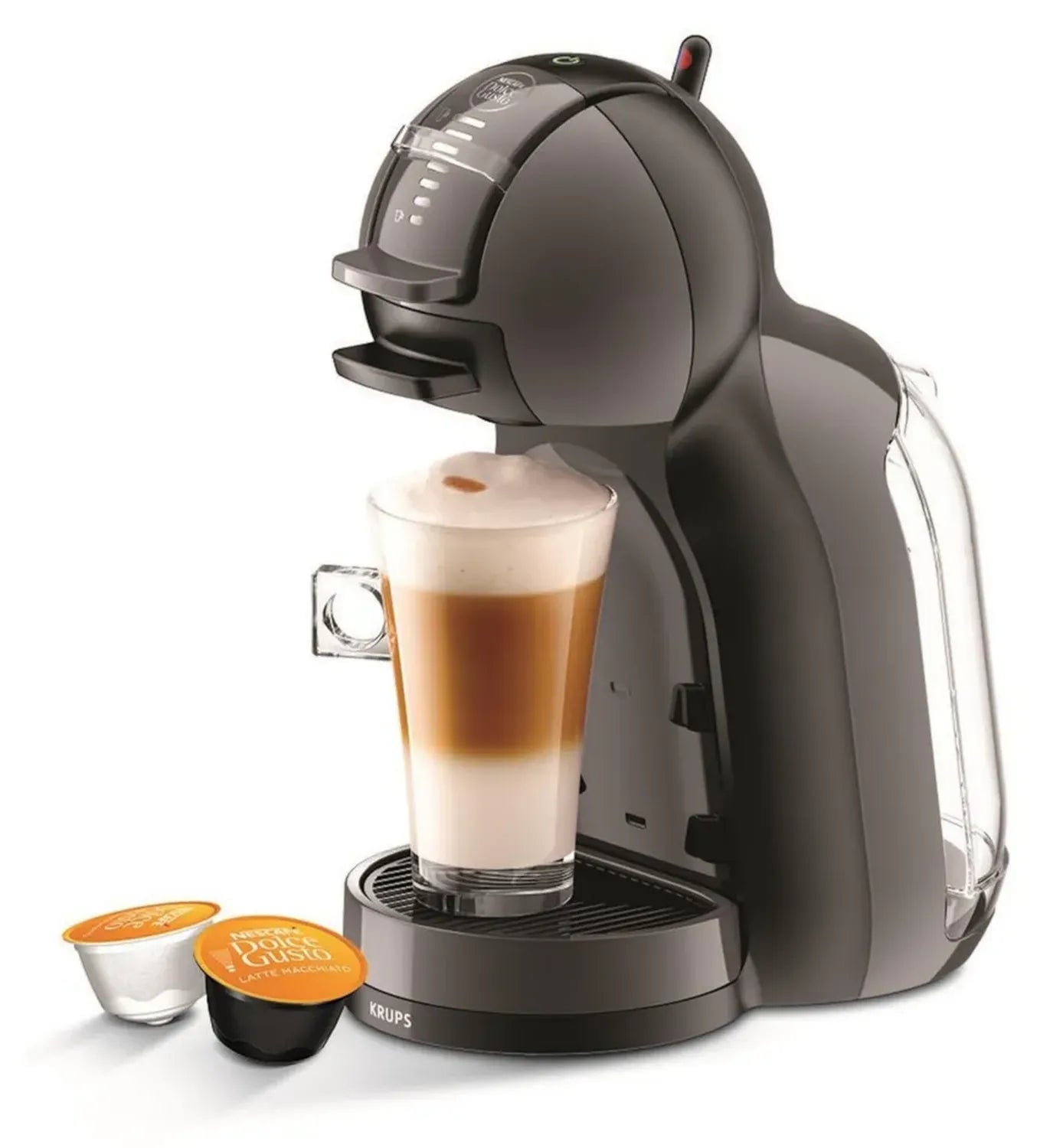 Krups Dolce Gusto Mini Me in Schwarz, Automatische Kapselmaschine, 15 Bar Druck, 0,8 l Wassertank, 1500 W, Vielseitige Heiß- und Kaltgetränke, Inkl. 3 Kaffeevarianten