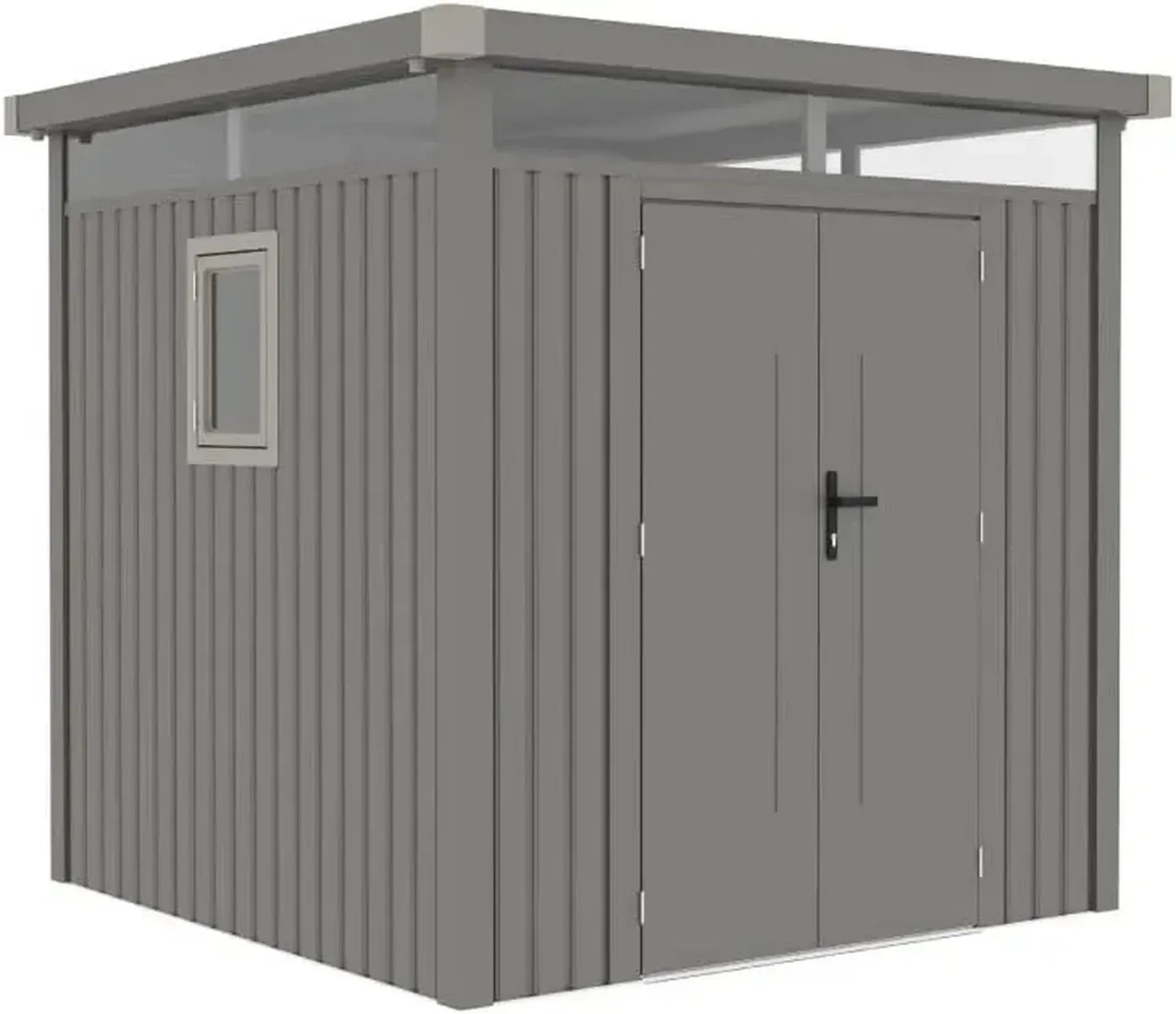 Metallgerätehaus Rockford Lagos 100 mit Doppeltür und Fenstern, 230x230x222cm, Grau