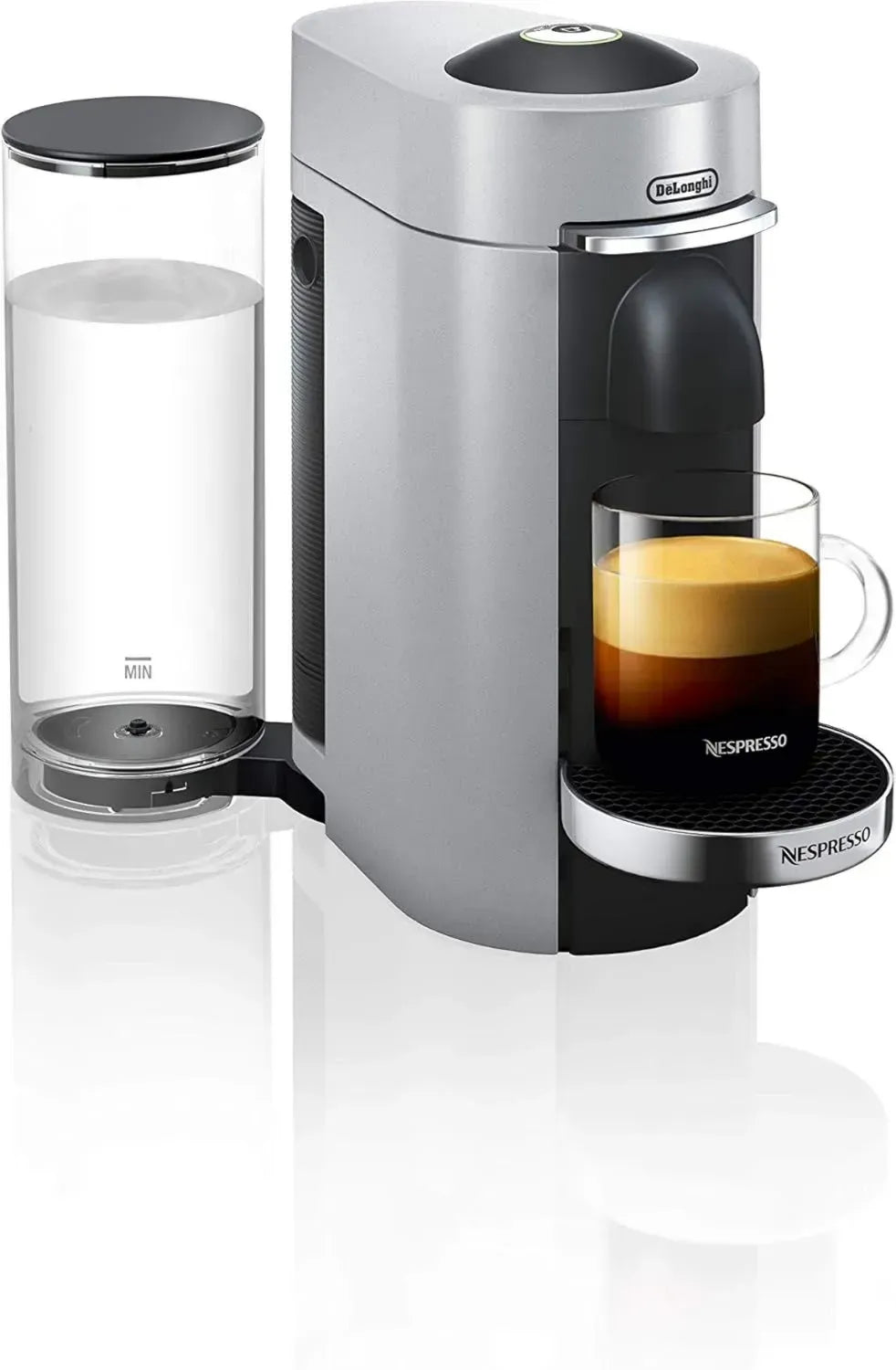 De'Longhi Nespresso Vertuo Plus Kapselmaschine, Silber, 1,7L, inkl. 12 Kapseln, Centrifusion Technologie