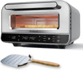 Elektrischer Pizzaofen mit Pizzastein und Pizzaschieber - 450°C Profi-Steinoffen mit Timer und Beleuchtung