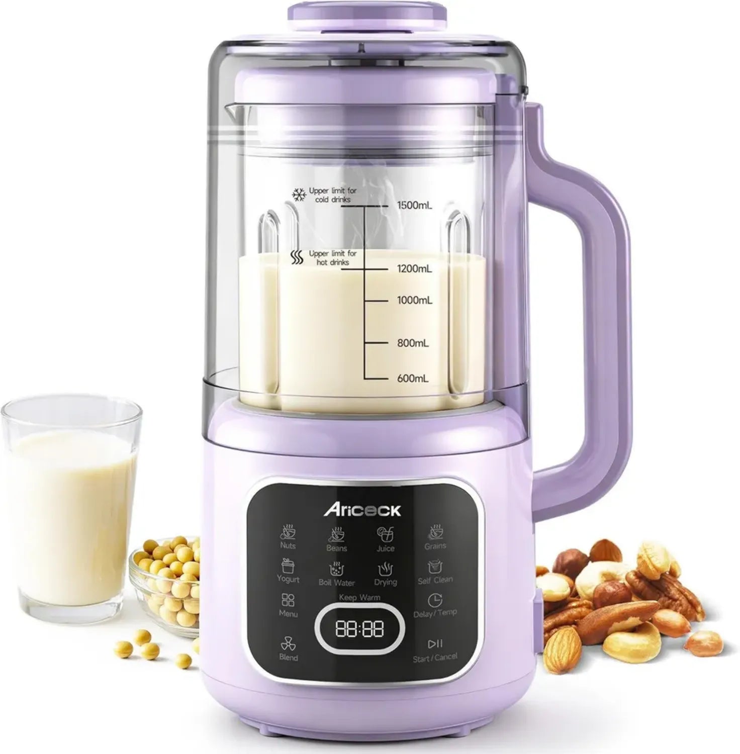 Hochleistungsmixer für Pflanzenmilch und Smoothies – 800W mit Selbstreinigung – Ideal für Mandel- und Sojamilch – Rezeptbuch inklusive – BPA-frei