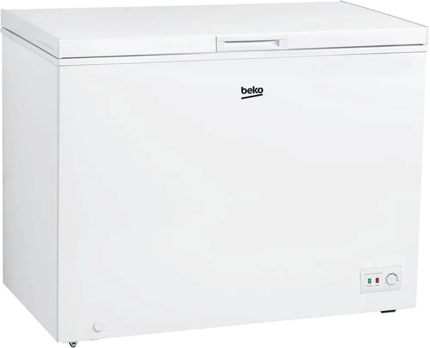 Beko Gefriertruhe 308 l, Temperaturalarm, Transportrollen, LED-Anzeige, Weiß