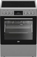 Beko 60 cm freistehender Herd mit 72 l Backofen, SteamShine Dampfreinigung, 8 Funktionen, Edelstahl
