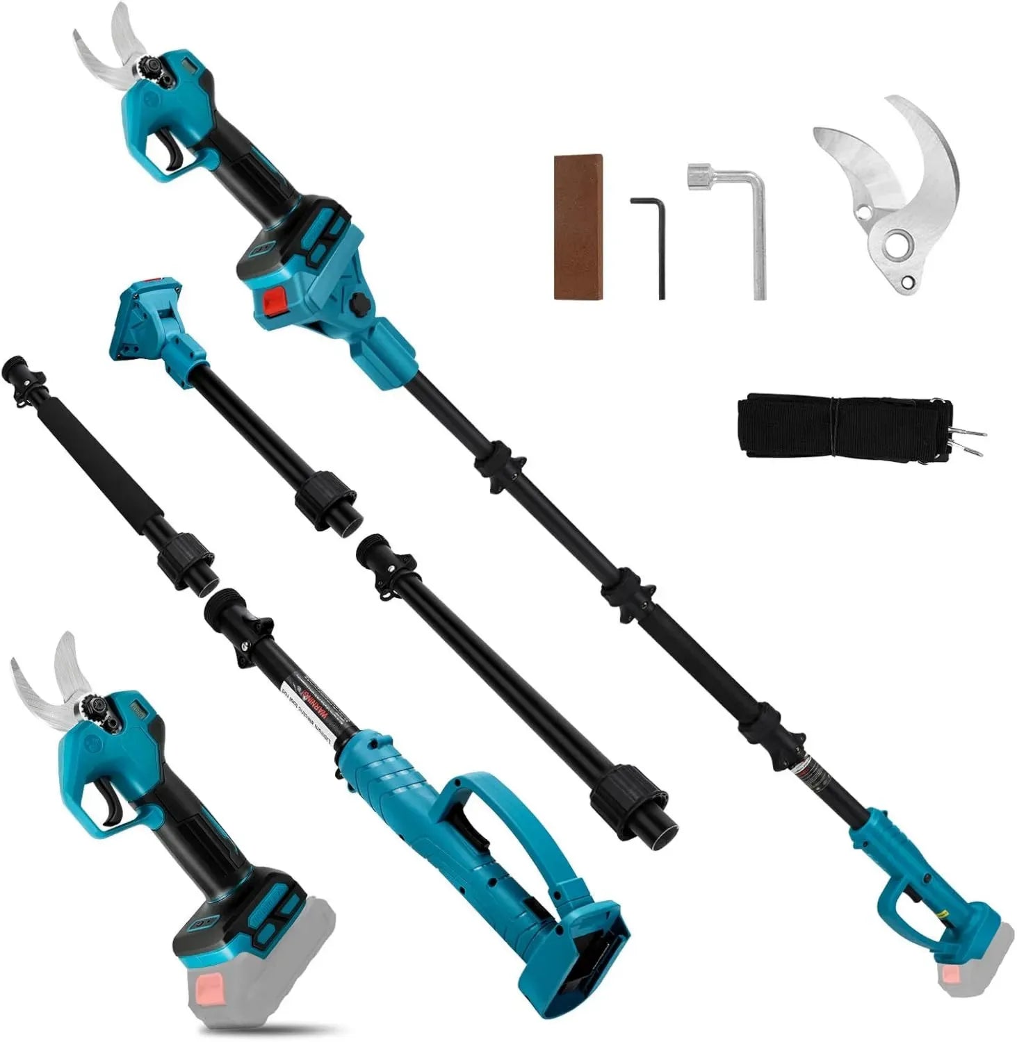 Elektrische Teleskop-Astschere 18V für Makita, 2 in 1, mit Verlängerungsstange bis 4,5 m, LCD-Display, max. 30 mm Schnittdicke, ohne Akku