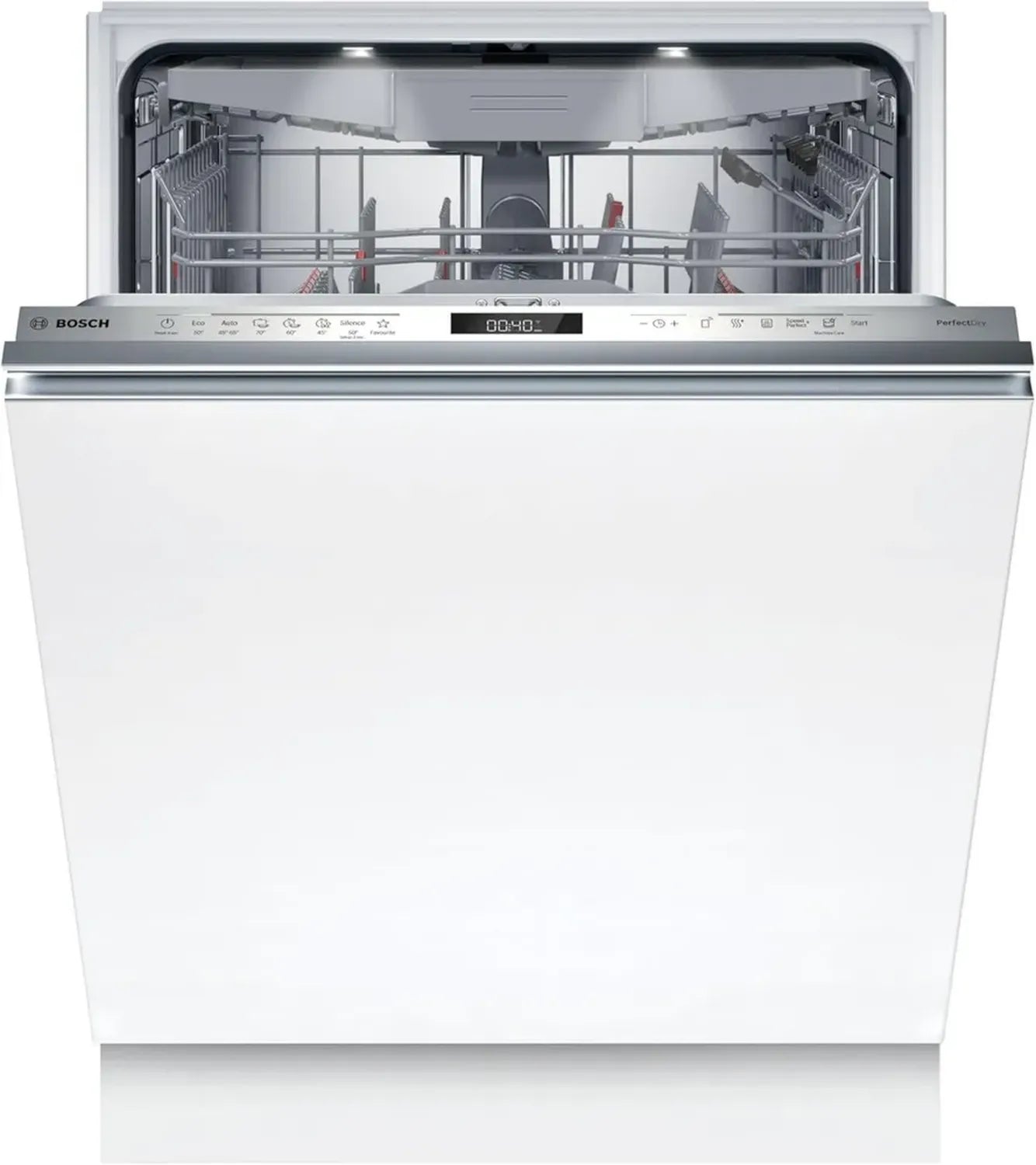 Bosch Vollintegrierter Geschirrspüler 60 cm, Serie 6, Made in Germany, Besteckschublade, Zeolith-Trocknung, Flüsterleise, Max Flex Körbe, Smart Start, Extra Clean Zone, Time Light, Modell SBV6ZCX25E