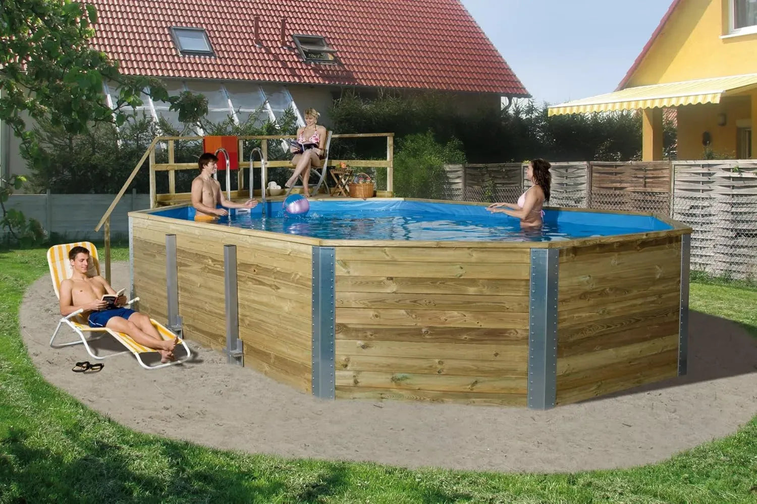 Weka Massivholzpool 594 A mit Zubehörset