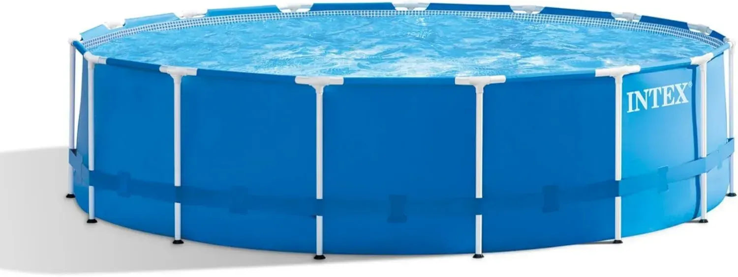 Intex Metallrahmen-Pool Set mit Zubehör, Ø 457 x 122 cm, Grau