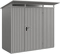 Gerätehaus mit Pultdach, einflügelig, in 5 Farben und 3 Größen, inklusive Aluminium-Bodenrahmen, hohe Stabilität und einfache Montage