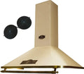 Kaiser EMPIRE Retro Wandhaube 90 cm, Abluft/Umluft, Energieklasse A, Elfenbein mit Bronze Dekoration