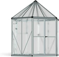 Palram Canopia Aluminium-Gewächshaus Orangerie mit Stahlfundament, UV-beständige Doppelstegplatten