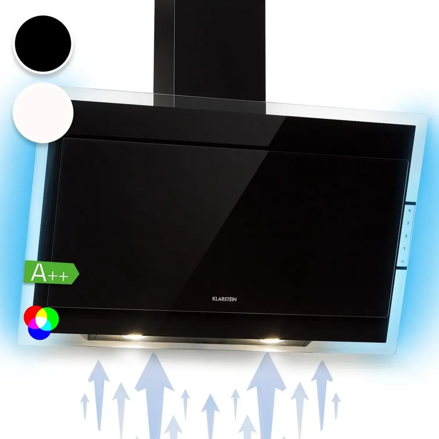 Klarstein Wandhaube 90cm mit Umluft/Abluft und LED-Beleuchtung
