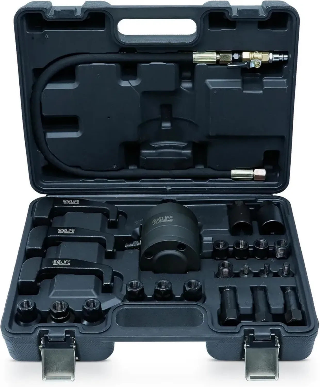 CCLIFE Diesel Einspritzdüsen Abzieher Set, 24-teilig, Pneumatik Injektor Abzieher mit Adapter, passend für Bosch Delphi Denso Siemens