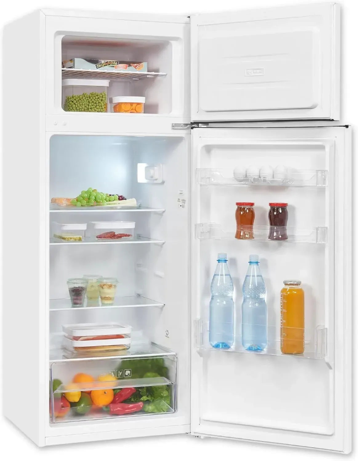 Effiziente Kühl-Gefrierkombination, 143 cm hoch, 206 Liter, 4-Sterne-Gefrierfach, energieeffizient, Modell KGC5270-45-040D, weiß