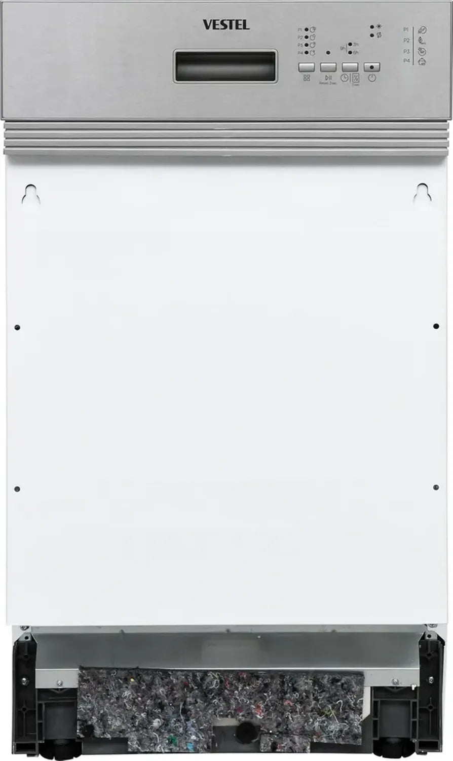 Vestel VST45-4 Teilintegrierter Geschirrspüler 45 cm, 10 Maßgedecke, 4 Spülprogramme, Besteckkorb, Energieeffizienzklasse E