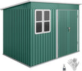 Geräumiges Outsunny Metall Gerätehaus mit Fenster und Pultdach, 4,13 m², grün