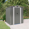 Gecheer Metall-Geräteschuppen aus verzinktem Stahl, hellgrau, 192x191x223 cm, wetterfestes Gartenhaus mit Stauraum