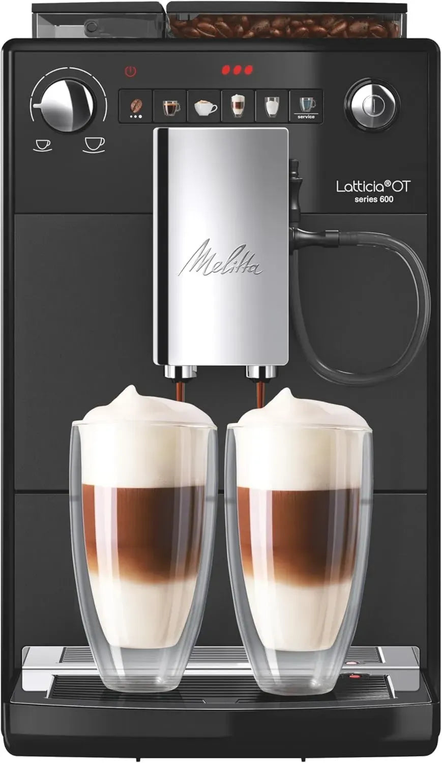 Melitta Latticia OT Kaffeevollautomat mit integriertem Milchsystem, programmierbare Kaffeemaschine, schwarz