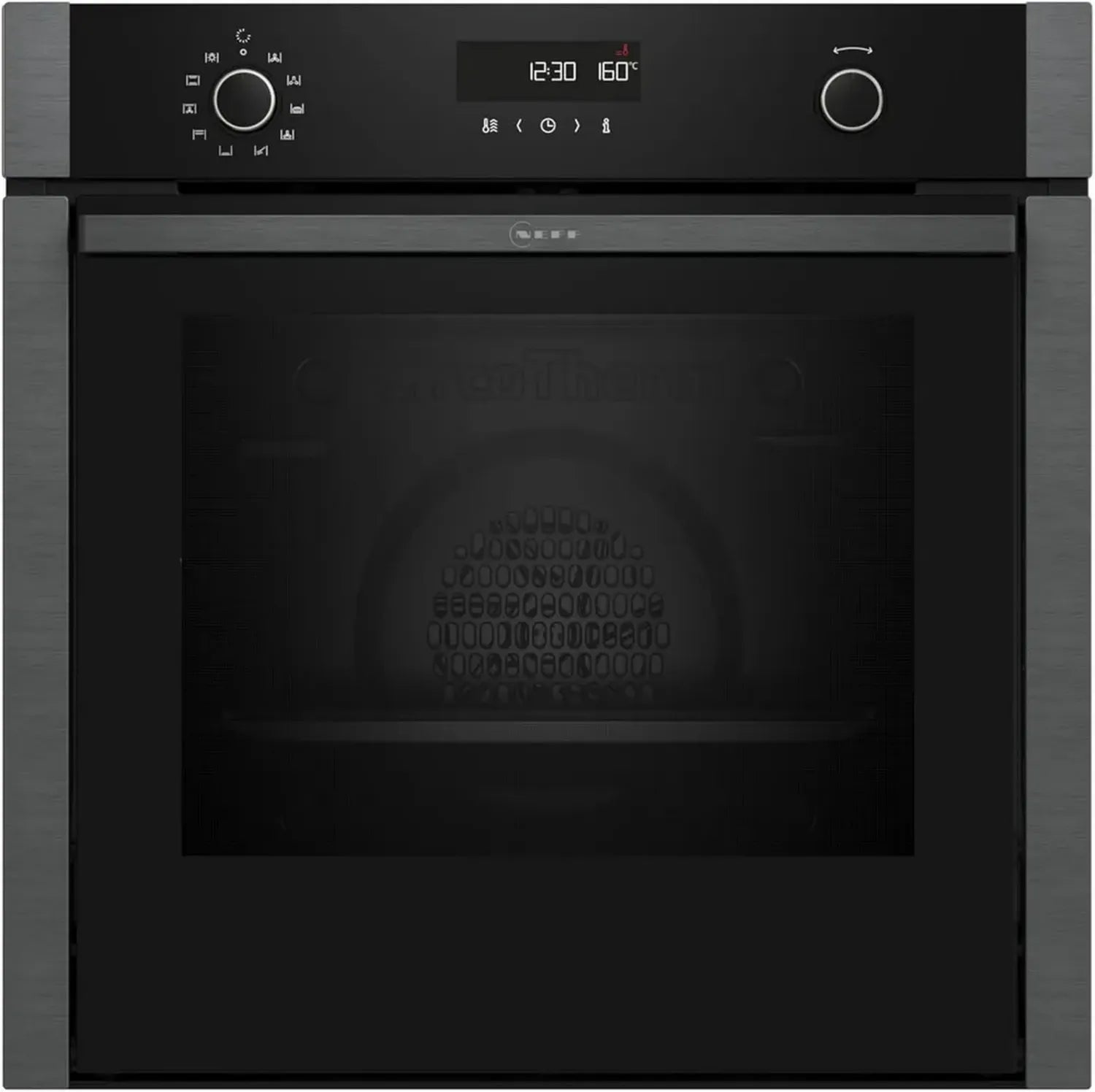 NEFF Einbau-Backofen N 50, 60x60cm, Hide-Tür, CircoTherm & Pyrolyse, Graphitgrau