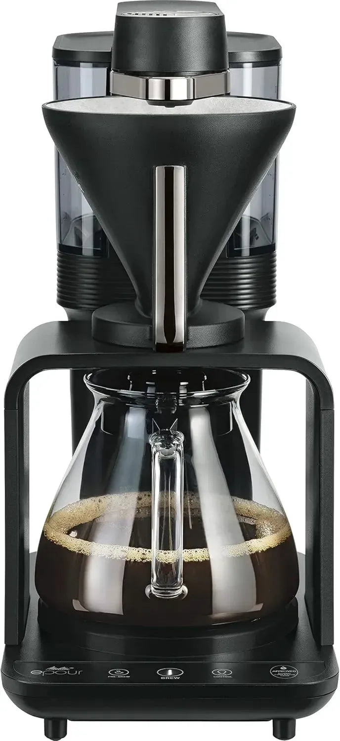 Melitta Filterkaffeemaschine epour, Schwarz-Silber