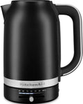 KitchenAid Elektrischer Wasserkocher 1,7L, Temperaturregelung 50-100°C, Kalkfilter - Matt Schwarz