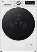 LG F2V7SLIM9 - 9 kg schlanke Waschmaschine, Wi-Fi & AI Direct Drive, Dampftiefenreinigung, TurboWash 360°, gehärtetes Glas, Weiß mit schwarzem Ring