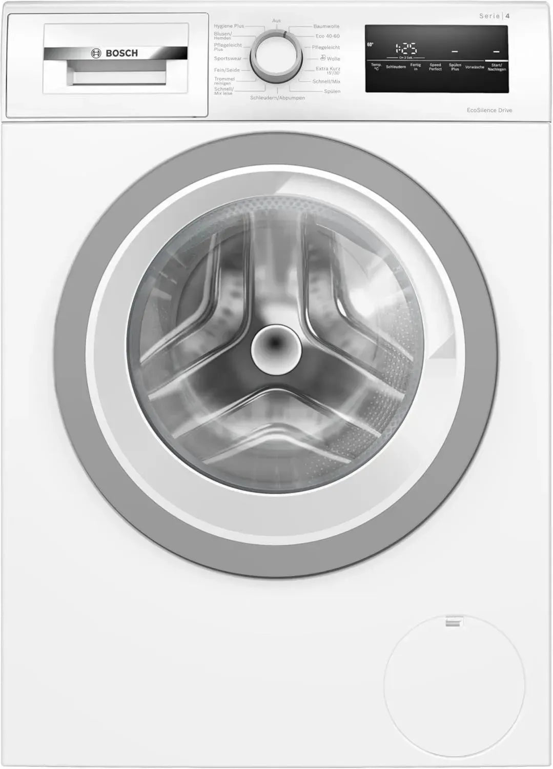 BOSCH Serie 4 Waschmaschine, 8 kg, EcoSilence Drive, 1400 U/Min, Hygiene Plus, SpeedPerfect, 60 cm, weiß