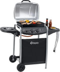 Tepro Gasgrill Fremont mit Doppelbrenner und Seitenbrenner, 7 kW, Rost-in-Rost-System, 45x34 cm Grillfläche, Piezozündung, klappbare Ablage, inklusive Regler und Schlauch