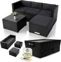 Elegantes Polyrattan Gartenmöbel-Set Punta Cana für 3-4 Personen mit Sofa, Sesseln und Tisch