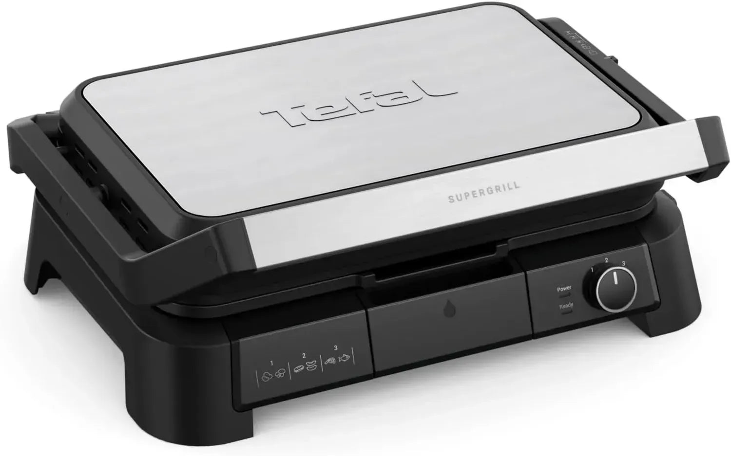 Tefal Kontaktgrill 2200 W mit XL-BBQ und Thermostat, antihaftbeschichtet, Schwarz/Silber