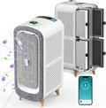 Jafända Luftreiniger mit HEPA-Filter, Aromatherapie & WLAN, CADR 460m³/h, für Allergiker & große Räume bis 240m², leiser Nachtmodus, Effektiv gegen Pollen & Tierhaare (Grau)