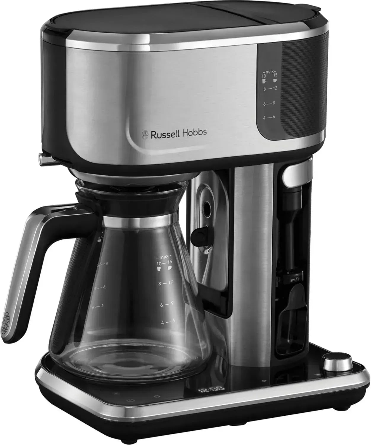 Russell Hobbs Kaffeemaschine mit Brühstärkeneinstellung und Cold Brew, inkl. Milchaufschäumer, digitale Touch-Bedienung, programmierbarer Timer, Modell 26230-56
