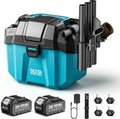 Seesii 3-in-1 Akku-Werkstattsauger, 10L Nass- & Trockensauger mit Gebläse und Schultergurt, Mobil durch 4 Rollen, Perfekt für Werkstatt, Auto und Baustelle, Blau