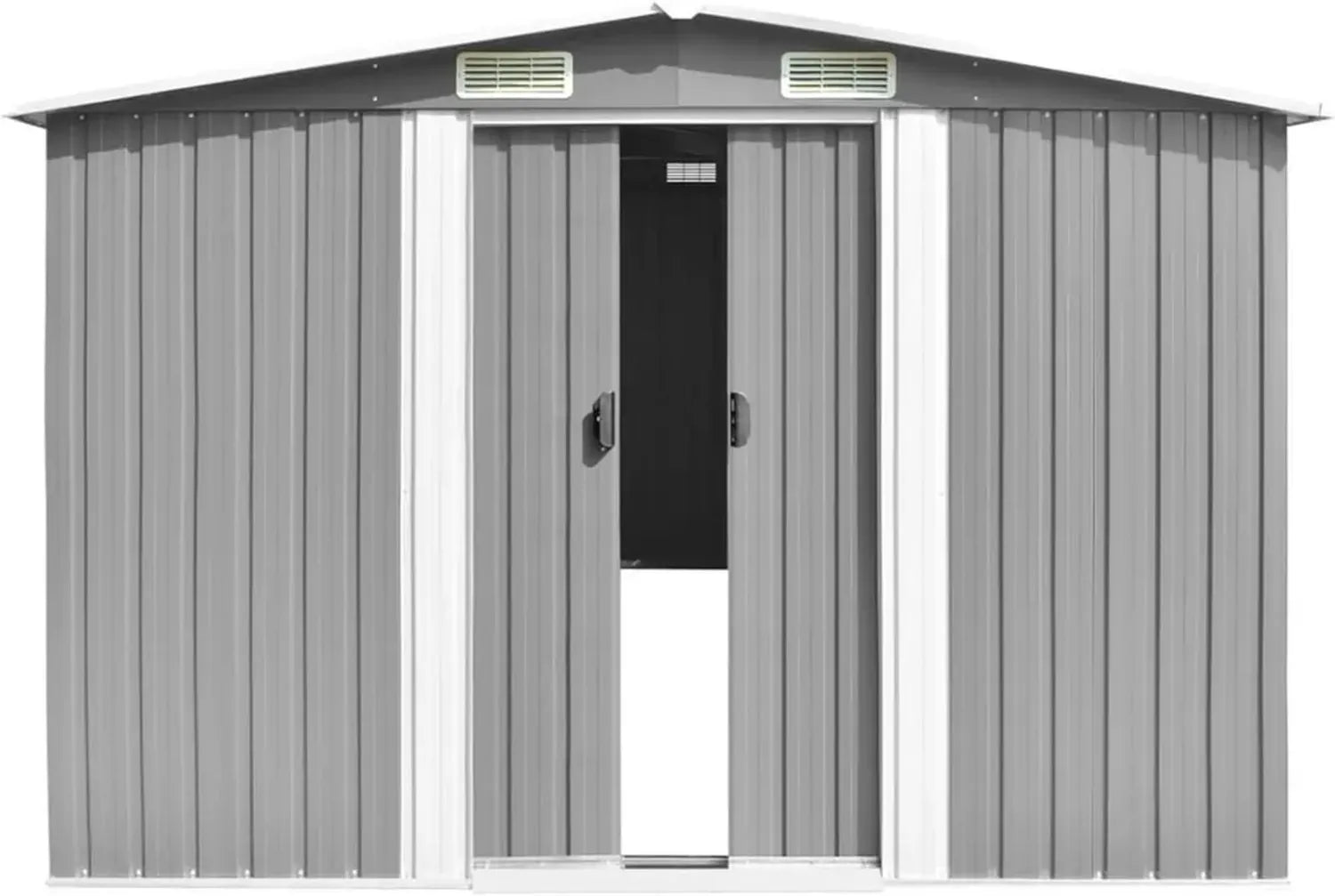 Metallgerätehaus Grau 257x392x181 cm für Garten - Modell 143345